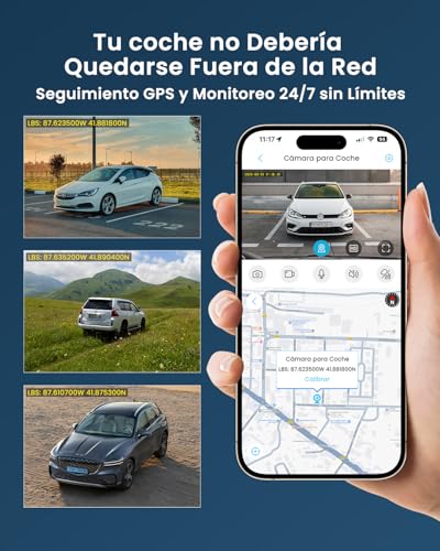 4G LTE Dashcam with SIM, Anti-vandal Car Surveillance Camera with GPS Tracker, 24/7 Parking Mode, AI Motion Alerts, Remote Access & Two-Way Audio, SD/Cloud, Anti-theft for Fleets and Family