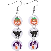 Cute Pair of Halloween Drop and Dangle Classic Sugar Cookie Style Earrings for Women. 90’s Style Vintage Halloween Drop and Dangle Earrings for Women