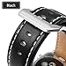top4cus Compatible with Apple Watch 38mm 42mm 40mm 44mm 41mm 45mm Genuine Leather Strap Series 7 Series 6 Series SE Series 5 Series 4 Band for Men and Women (42mm/44mm/45mm, Unique Black)