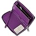 Lavemi Women's RFID Blocking 100% Leather Large Capacity Zip Around Wallet Phone Holder Clutch Travel Purse Wristlet(Large Size Purple)