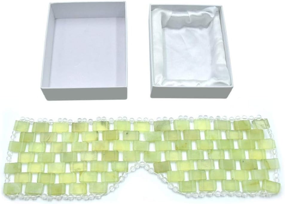 Natural Jade Sleep Mask & Blindfold, Natural Jade Eye Mask, Anti-Aging Hot or Cold Therapy Eye Mask Which is Soothing Cooling Detoxifying