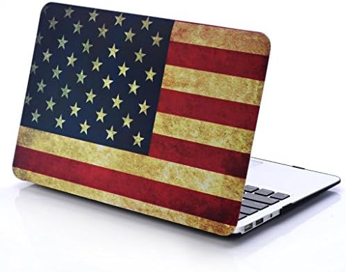 HWER Matte Surface Hard Shell Clip Snap-on Case for Apple Macbook Air 13.3" (A1466 & A1369) ,13.3" Air,USA flag