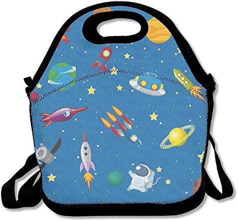 Lunch Tote Bag Space Rocket Solar System Travel School Picnic Lunch Bag