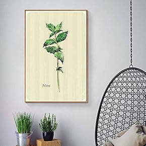 Floating Framed Canvas Wall Art for Living Room, Bedroom Vintage Green Plant Canvas Prints for Home Decoration Ready to Hang - 16x24 inches