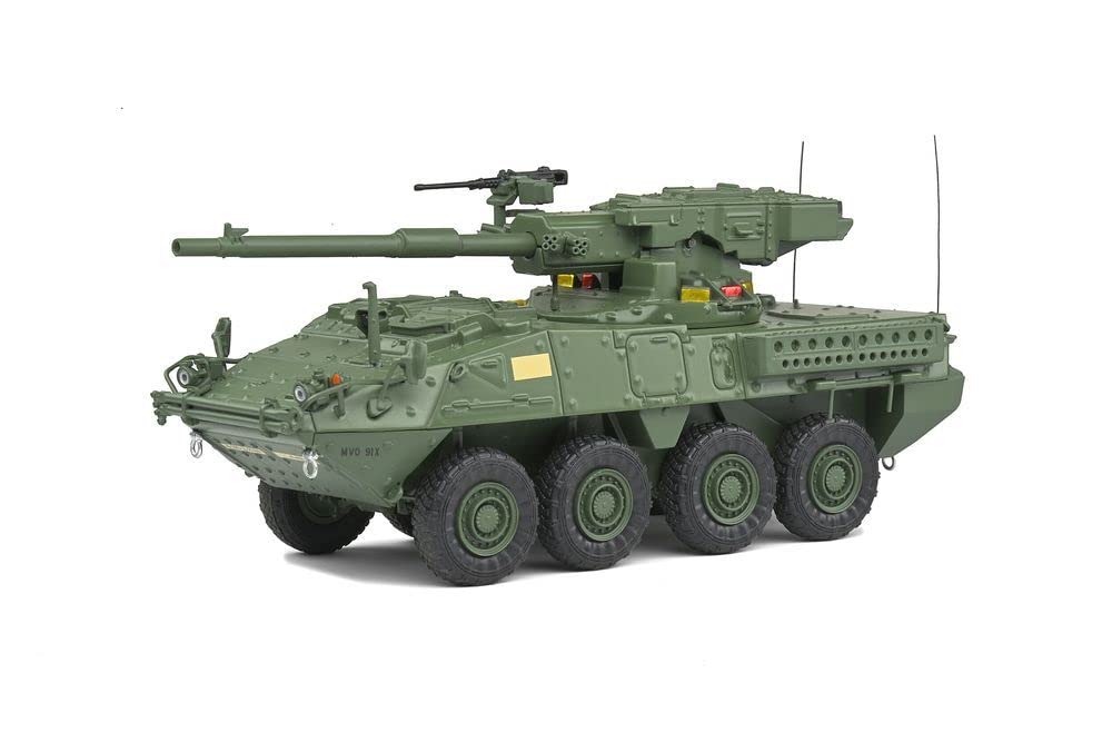 Solido -M1128 MGS Stryker No Collection Miniature Car 4800203, Green Camo, 1:48 Scale