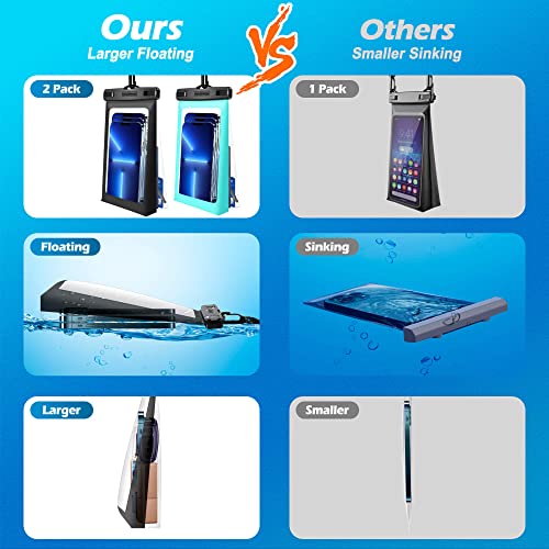newppon Floating Large Waterproof Phone Pouch 2 Pack Universal