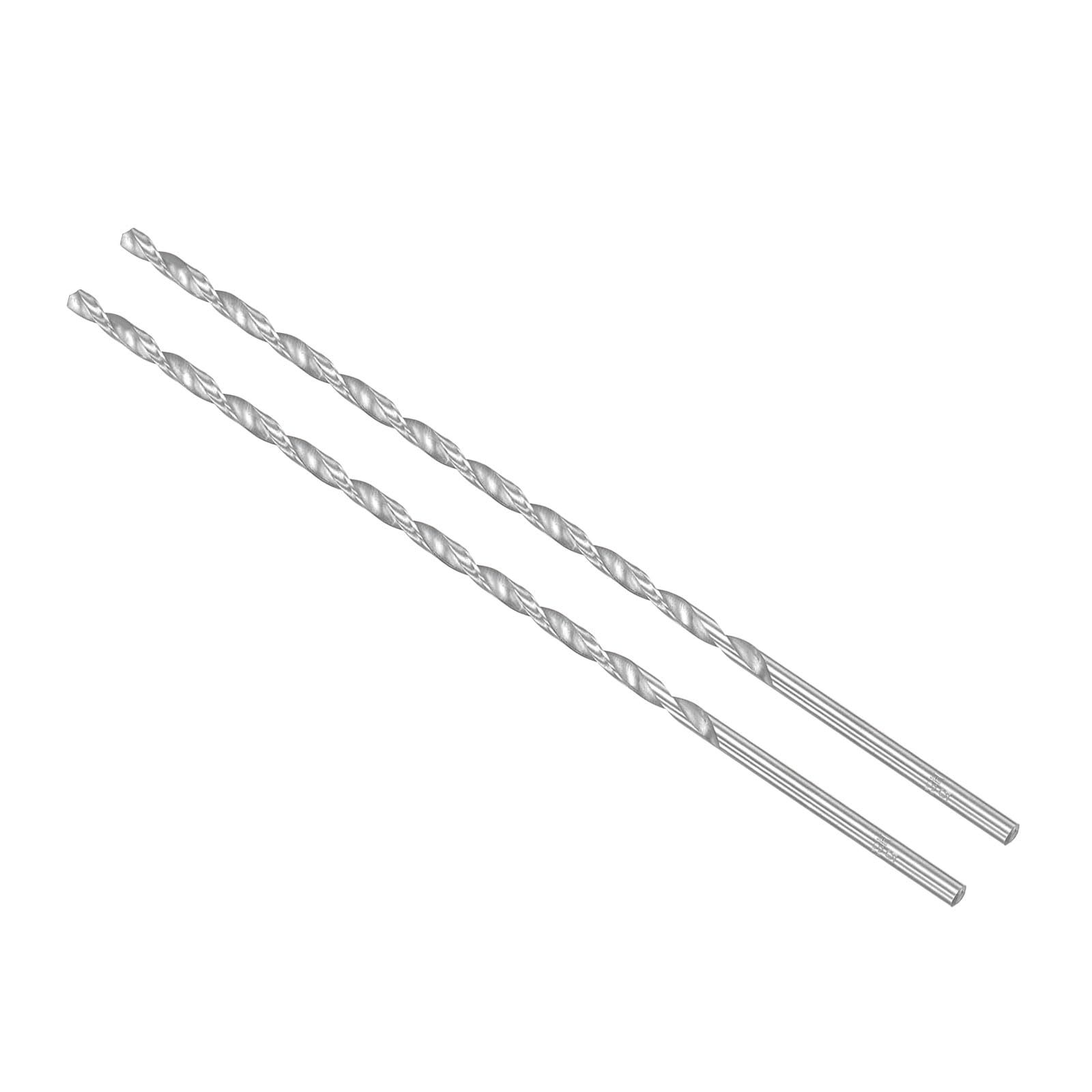 CoCud Extra Long High Speed Steel Twist Drill Bits, 5mm Diameter 300mm Length, Straight Twist Jobber Drill Bit - (Applications: for Metal Woodwork Plastic Aluminum), 2-Pieces