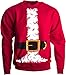 Ann Arbor T-shirt Co. Santa Claus Costume | Novelty Christmas Sweater, Holiday Crewneck Sweatshirt - (Crew,L) Red