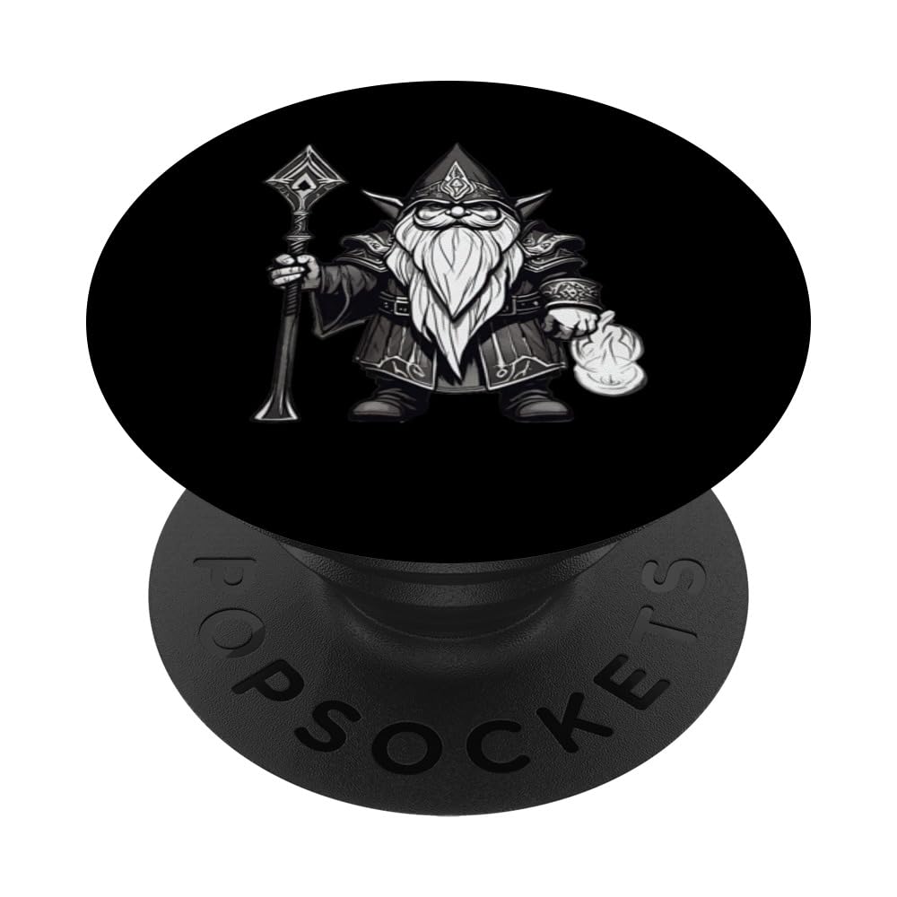 Magical Gnome Wizard Illusionist Beard Graphic PopSockets Swappable PopGrip