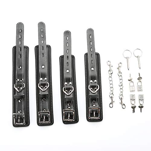 image for Gentlesoft Ankle Strap PU Leather Fitness Wrist Cuff with D Ring High 