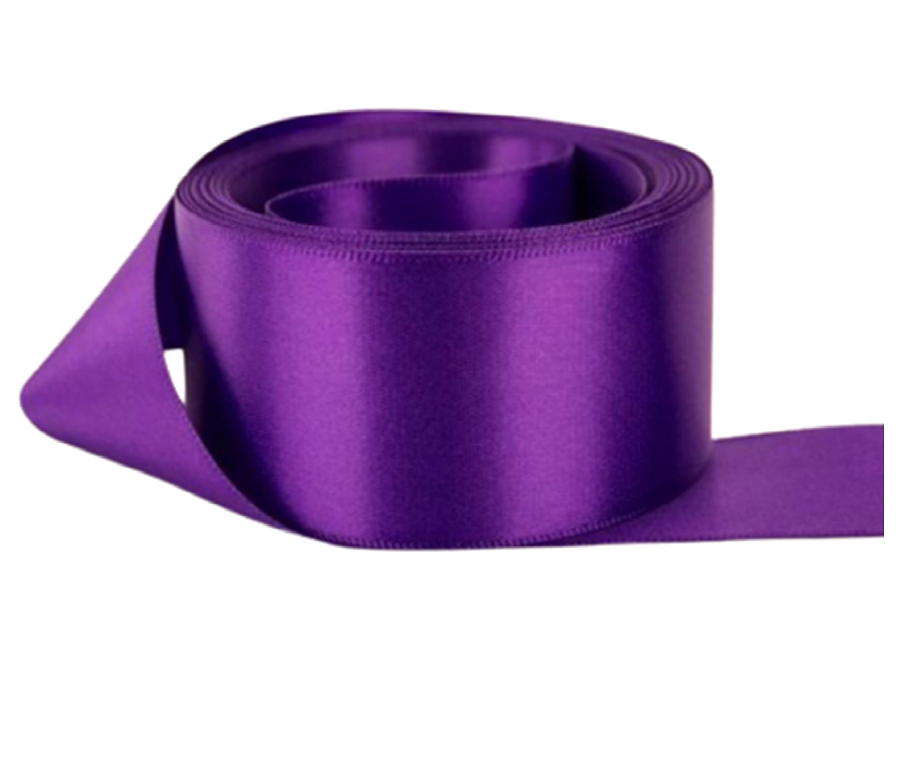 Double Sided Faced Satin Ribbon Size 50mm x 10 Meters, (Purple) Perfect for Gifts Wrap Sew Party, Decorations Events Dress Wedding Christmas Crafts, Bows Car, DIY, Bouquets, Cake More