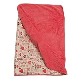 Chick Pea Baby Pink Floral Soft Mink Printed Blanket with Sherpa Backing