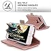iPhone 7 Case, iPhone 7 Wallet Case, WWW [ Mirror Series] RFID-Resisting PU Leather Case Kickstand Flip Case with Card Slots and Mirror for Apple iPhone 7 Rose Gold