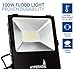 Hyperikon LED Flood Light,100w (500w Equivalent), 5000K (Crystal White Glow), Waterproof, IP65, 120-277v, Instant On, ETL and DLC