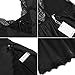 Ekouaer Womens Satin Lace Chemise Silky Nightgown Nightshirt Plus Size SleepwearBabydoll Lingerie, Black, Large