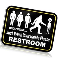 Bigtime Signs Funny Restroom Sign for Bathroom 11.5 x 8.75 Inches Rigid PVC (Bigfoot Whatever)