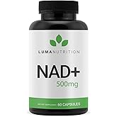Luma Nutrition NAD+ Supplement 1000mg (500mg per Capsule) – Aging Plus Energy, Metabolism & Cellular Support – Pure NAD Supplements for Women & Men, Made in USA