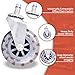 Workablez Office Chair Casters - Set of 5 Replacement Polyurethane Caster Wheels for Desk Chairs - 3” Size