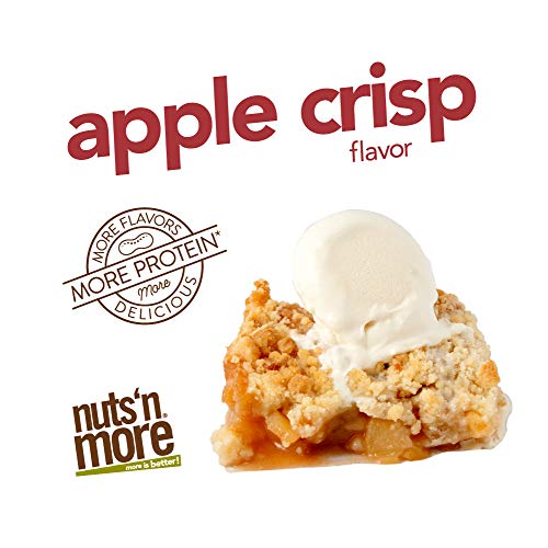 Nuts 'N More Apple Crisp Peanut Butter Spread, All Natural High Protein Nut Butter Healthy Snack, Omega 3's and Antioxidants, Low Carb, Low Sugar, Gluten-Free, Non-GMO, Preservative Free, 16 oz Jar