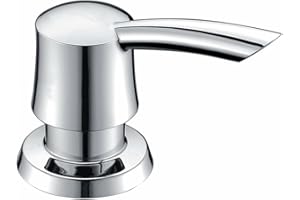 GICASA Bathroom Kitchen Sink Soap Dispenser, Polished Chrome Deck Mount Soap Dispenser Kitchen Sink High-Capacity 320ML ABS B