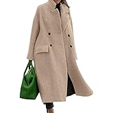CHARTOU Women Oversized Long Winter Coats Warm Wool Blend Pea Trench Coat Overcoat