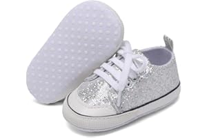 Sekantrol Unisex Baby Girls Boys Shoes Infant Soft Sole Canvas Newborn First Walkers High Top Anti-Slip Sneakers