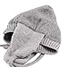 Bamery Baby Crochet Hat Infant Cute Bear Ear Beanie Toddler Boys Girls Earflap Hats for Fall Winter Warm Cap (Bear Gray, 0-6M)