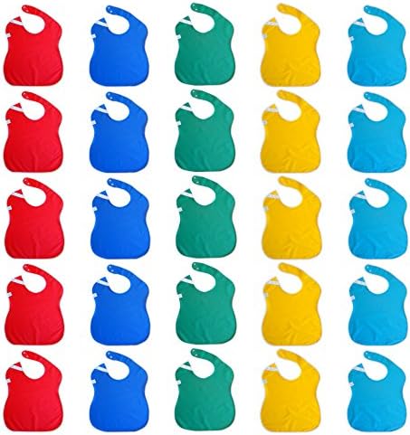Toppy Toddler Waterproof Baby Bibs In Bulk With Snaps. Big Size. Wholesale 25-Pack