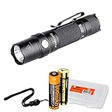 Fenix LD12 320 Lumens EDC LED Flashlight with Fenix Rechargeable Battery and LumenTac Battery Organizer
