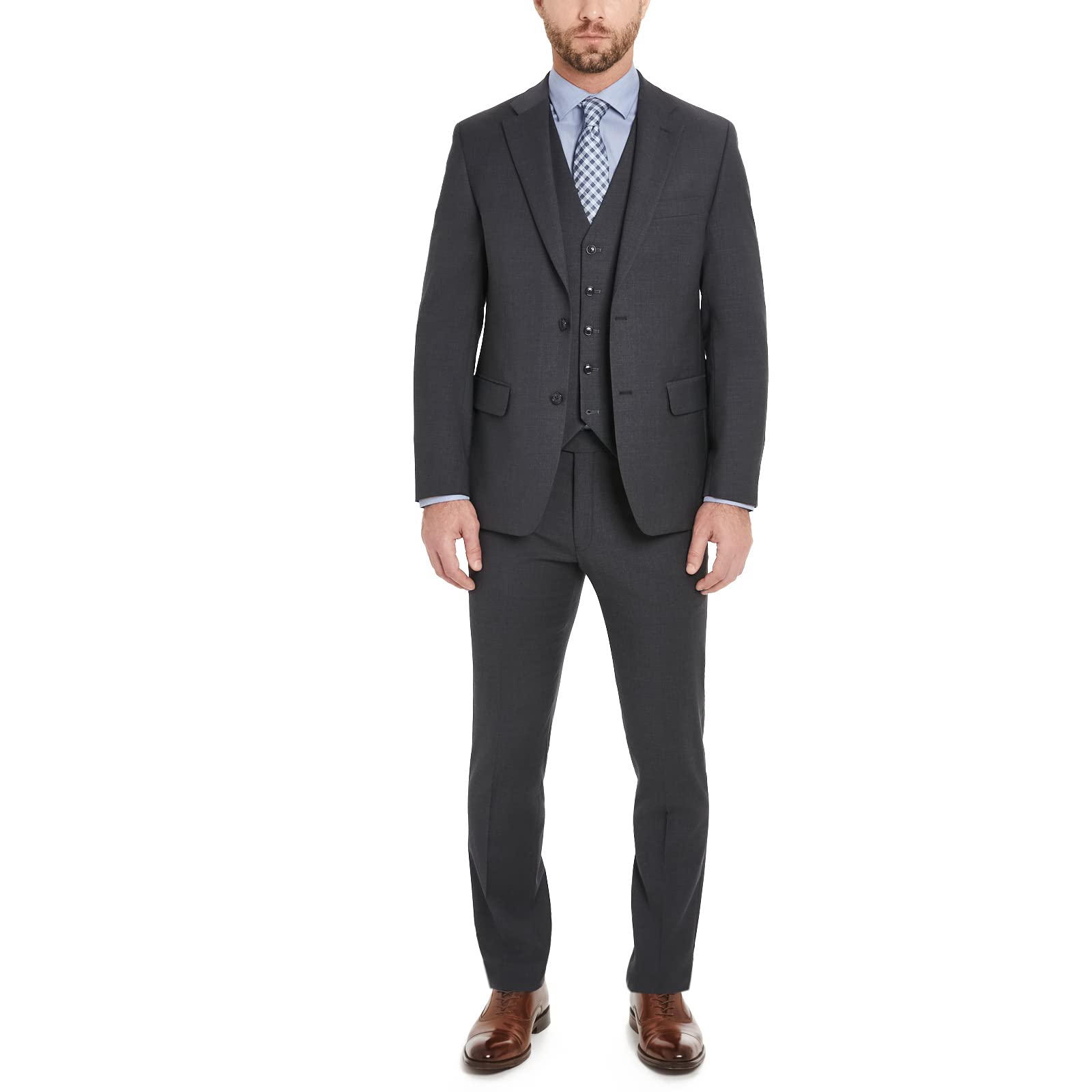 Tommy Hilfiger Mens Th Flex Modern Fit Separates Business Suit Pants Set, Charcoal, 44 US