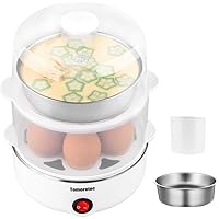 2-tier Egg Cooker Large 14 Eggs Capacity, Tomorotec Electric Rapid Egg Maker, Auto Off for Hard Boiled Eggs, Poached…