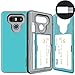 LG G6 Case, LG G6 Card Case, SKINU [USB Type C] [Teal] [Shockproof] [Dual Layer] [Card Slot] [Drop Protection] [Wallet] with Mirror and Adapter for LG G6 - Teal