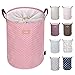 DOKEHOM 72L Freestanding Laundry Basket with Drawstring Lid, Large Collapsible Laundry Hamper with handle for Bedroom, Bathroom, Laundry Room, Colloge (Blue Star)