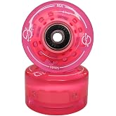 Galaxy Skates LED Roller Skate Wheels, Set of 8, Venus Rose