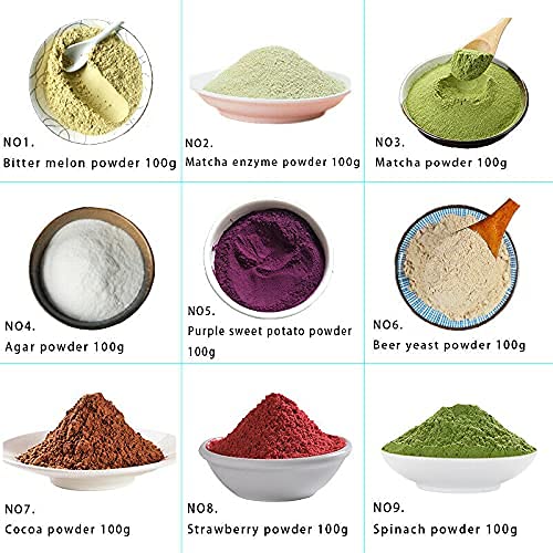 100 g 32 tipi di tè cinese matcha tè verde in polvere profumato maschera in polvere di tè in polvere (11 carote in… - immagine 5