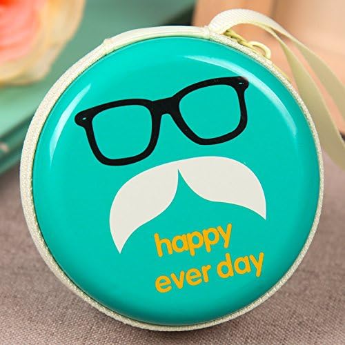 MStick Metal Round Zip Earphones Holder Pouch(Blue)