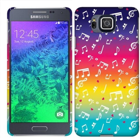 Samsung Galaxy Alpha G850 Case, Fincibo (TM) Back Cover Hard Plastic Protector, Music Notes Colorful Pattern