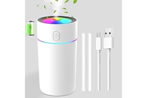 Marspeeder Mini Humidifier with 7-color Lights (Battery powered white)