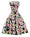 LATUD Women's Sleeveless Vintage Rockabilly Swing Hawaiian Floral Print Dress
