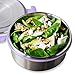 LUNCHBOTS Stainless Steel Salad Bowl with Click On Lid Lunch Containers for Adults and Children Reusable Lunch Container with a 4 Cup Capacity - 32oz, Lavender Lid