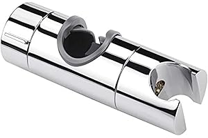 ZUJIACUN Universal 18-25MM Adjustable Shower Head Stand Slide bar Stand Replacement Slide bar, Bathroom Slide Clip, 360 Degre