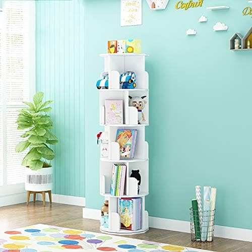クリエイティブ 360回転 ブックシェルフ キッズブックラック おもちゃラック 用 買い物 本 鉢植え 単純な分解 ホワイト C 45x158cm 17 7x62 2inch