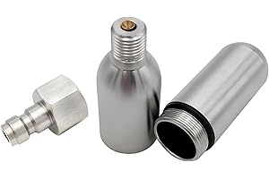 VaVoger Paintball Airsoft Rechargeable 12g CO2 Cartridge Refillable Co2 Capsule with Quick Adapter Compatible with Bicycle Pump