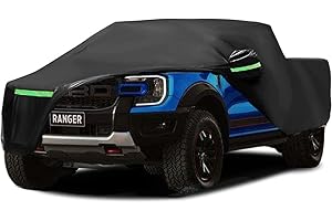 LTDNB Waterproof Car Covers Replace for 2011–2023 Ford Ranger, All Weather Custom-fit Car Cover with Zipper Door for Rain Snowproof UV Windproof Protection All Weather Car Cover