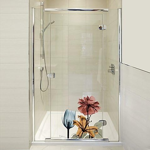 Courtside Market Contour Art Elements Flower Shower Decal Colorful Finish to your Shower Doors and Glass