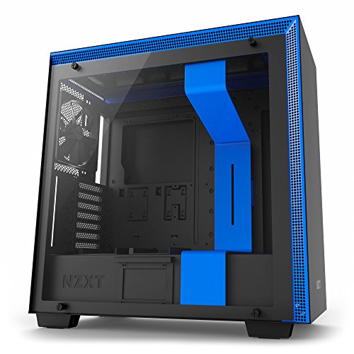 NZXT H700 - ATX Mid-Tower PC Gaming Case - Tempered Glass Panel - Enhanced Cable Management System â€“ Water-Cooling Ready - Black/Blue