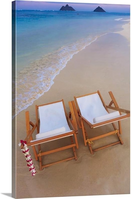 Amazon Com Hawaii Oahu Kailua Two Lounge Chairs On The White