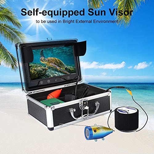 Ashata Appareil Photo Fish Finder, 50m Caméra De Pêche Sous-marine Hd 1000tvl Appareil Photo De Pêche Sous-marine, Détecteur De Poissons étanche De 30 Led Avec écran Couleur Tft De 9 Pouces(eu)