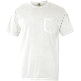 Comfort Colors Men's Adult Short Sleeve Pocket Tee, Style 6030(White)