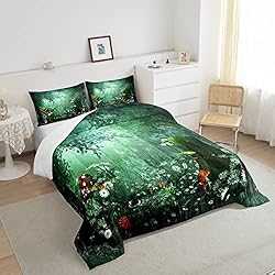 Erosebridal Magic Comforter Set Twin Size, Mushroom